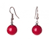 (33/12mm) Loop Clasp Earrings, Red, Bead, Mallorca