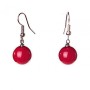 (33/12mm) Loop Clasp Earrings, Red, Bead, Mallorca