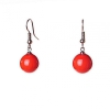 (33/13mm) Loop-Clasp Earrings, Orange Majorica Pearl