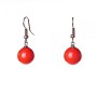 (33/13mm) Loop-Clasp Earrings, Orange Majorica Pearl