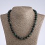 Moss Agate Natural Stone Necklace, Smooth Ball, Diameter 12mm, Length 50cm