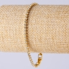 Single-Row Rhinestone Bracelet with Clasp, Gold-Tone Metal, Length 20 cm, Width 3mm