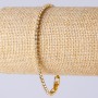Single-Row Rhinestone Bracelet with Clasp, Gold-Tone Metal, Length 20 cm, Width 3mm