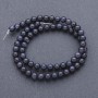 Aventurine Beads "Blue Sand Night of Cairo" on thread, smooth round beads, diameter 6mm, length 37 cm