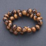 Natural Stone Beads Tiger's Eye on Thread, Diameter 12mm, Length 39cm