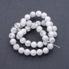 Natural Stone Cacholong Smooth Round Beads on a Strand, diameter 8mm +/-, length 38cm