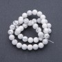 Natural Stone Cacholong Smooth Round Beads on a Strand, diameter 8mm +/-, length 38cm