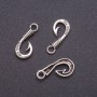 Hook Pendant Charm, Width 10mm, Diameter 4mm, L4mm, Gray Metal, Pack of 10pcs