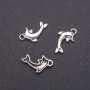 Dolphin Pendant Finding, Width 11mm, Gray Metal, Pack 20g +/-34pcs