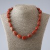 Necklace Natural Stone Red Jasper Tumbled, Graduated Size, Diameter 9-15cm, Length 48cm