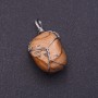 Pendant Natural Stone Landscape Jasper in Silver-Tone Wire Wrap 2.8x2cm (+-)