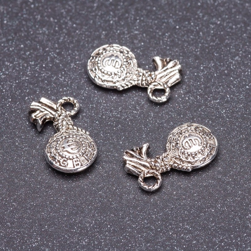 Euro Pendant Finding, "Silver" Color, 13mm, Pack 20g +/-25pcs