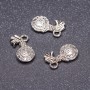 Euro Pendant Finding, "Silver" Color, 13mm, Pack 20g +/-25pcs