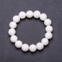 Natural Stone Bracelet on Elastic Band, White Sponge Coral, diameter 12mm, length 18cm