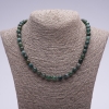 Moss Agate Necklace, Faceted Round Beads, 45cm Length, 8mm Diameter