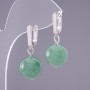 "Elegant" Earrings, Jade, 12mm Diameter