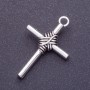 Cross Pendant Hardware, 40mm Length, d1-3.5mm, Silver Color, Pack of 6 Pieces