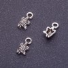 Sea Turtle Pendant Finding, Length 11x5mm, Hole 1-1.5mm, Silver Color, Pack 20g +/-62pcs