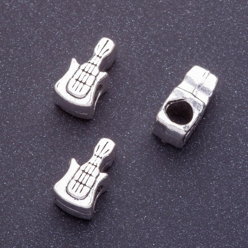 Pandora Guitar Bead Findings, 8x15mm, 4mm Hole, 20g Pack (+/-7 pcs)