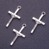 Crucifix Cross Pendant Finding, Length 28mm d1-1.5mm, Silver Color, Pack 20g +/-19pcs