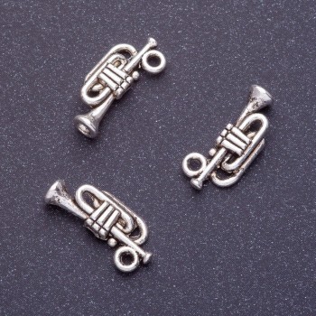 Tube Pendant, 17x8mm, Hole 1.5mm, Silver Color, Pack of 20g (+/-27 pcs)