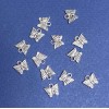 Butterfly Charm Finding, Silver Tone, d 9x10mm, Pack 20g +/- 40pcs