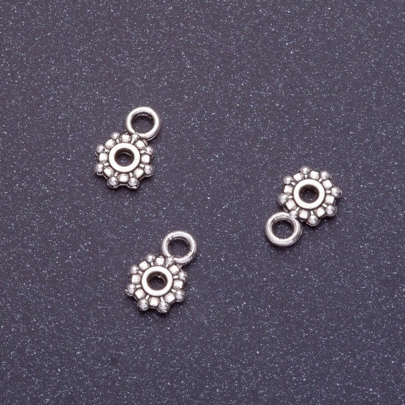 Findings Bail, length 9mm d1-6mm d2-1.5mm d3mm color silver pack of 20g +-104pcs