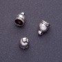 Jewelry Finding Cord End, length 11x7.5mm d2-5mm d3-1.5mm color silver pack 20g +/- 25pcs