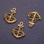 Anchor Pendant Finding, Length 24mm d1mm, "Antique Gold" Color, Pack 20g +/-11pcs