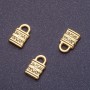 Lock Pendant Hardware, 12mm Length, d1-1.5mm, Antique Gold Color, Pack of 18 Pieces