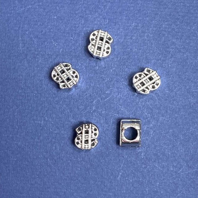 Pandora Dollar Insert Bead, 10x12mm, 5mm Hole, 20g Pack (+/-6 pcs)