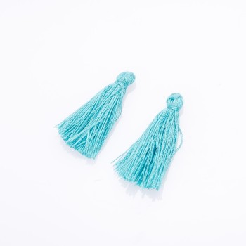 Craft Tassel Blank Mini Light Green Cotton, 3cm Length, 4mm Diameter, Pair