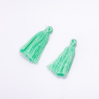Craft Tassel Blank Mini Lime Green Cotton, 3cm Length, 4mm Diameter, Pair
