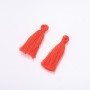 Craft Tassel Blank Mini Orange Cotton, 3cm Length, 4mm Diameter, Pair