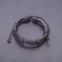 Bracelet "Pathfinder", Black Eco-Leather, Adjustable Closure