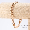 Xuping Curb Chain Bracelet, length 21cm, width 8.5mm, gold color