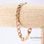 Xuping Curb Chain Bracelet, length 21cm, width 8.5mm, gold color
