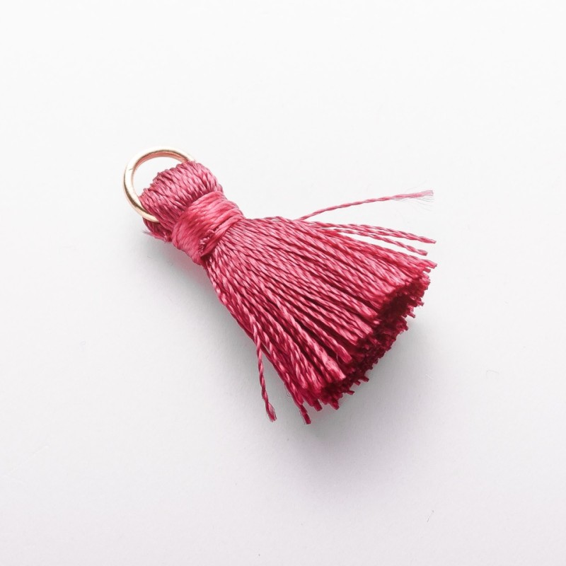 Craft Tassel Blank Mini with Ring "Silk" Marsala Color, 2cm Length, 5mm Diameter, Price per Piece