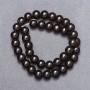 Black Agate Beads (Pressed), Smooth Round, 10mm Diameter, 37cm Strand