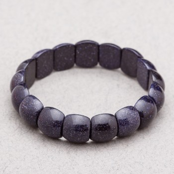 Aventurine Stone Bracelet (Synthetic) "Blue Sand Night of Cairo" 15x12x7mm+
