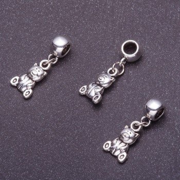 Finding Bail with Pandora Bear Charm, length 3cm, pack of 5 pcs