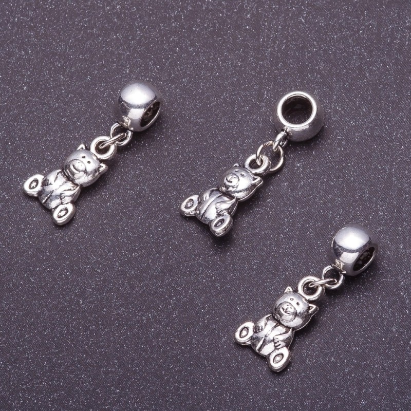 Finding Bail with Pandora Bear Charm, length 3cm, pack of 5 pcs