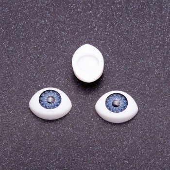 "Craft Eyes" Hardware Pair, Gray Pupil Color, 8mm Diameter, 11x14mm, Pack of 50 Pairs