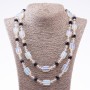 Clearance: Long Necklace, Moonstone (Synthetic) & Czech Crystal, diameter 13x18mm 8mm 10mm, length 120cm