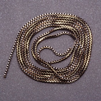 Square Chain, By the Meter, Black Gold Color, 1.6mm Diameter, Price per Meter
