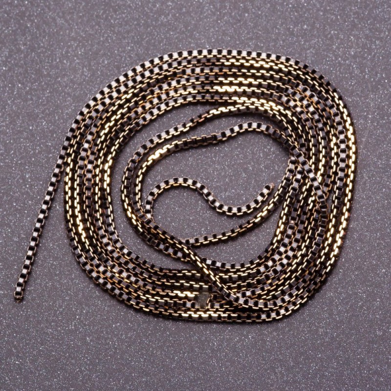 Square Chain, By the Meter, Black Gold Color, 1.6mm Diameter, Price per Meter