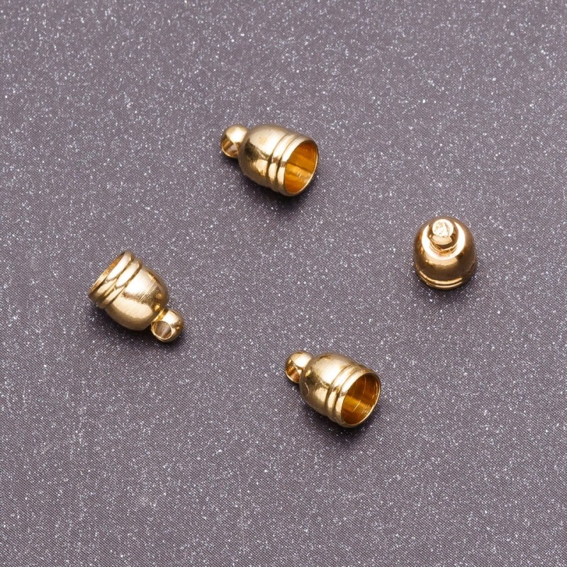 Findings End Cap 9x6mm+- d2-5mm d3-1.5mm color gold pack of 18 (+-) pcs
