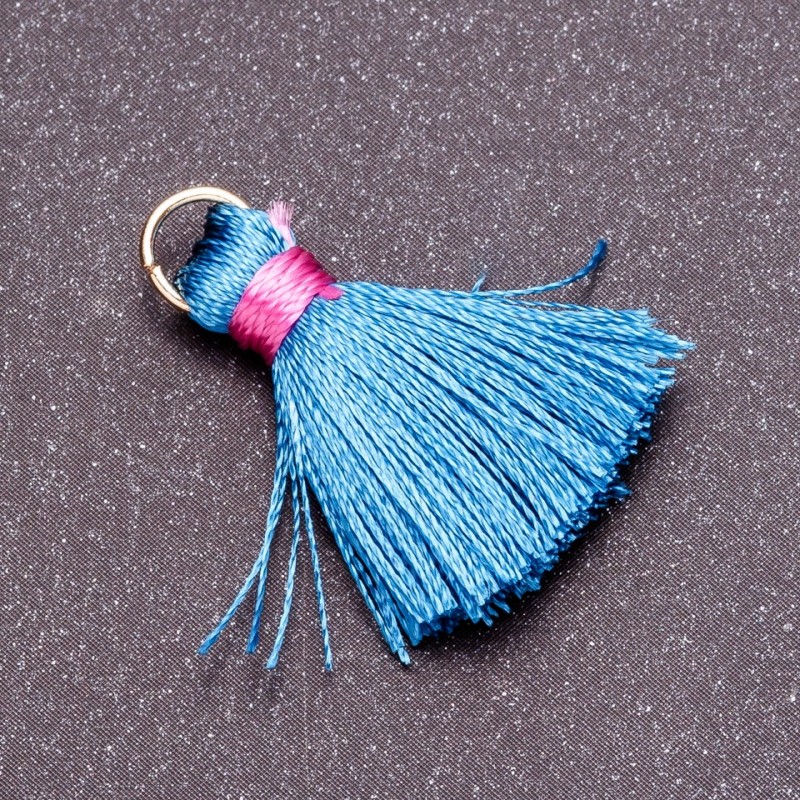 Craft Blank Mini Tassel with Ring, Silk, L cm, 5mm Diameter, Price per Piece