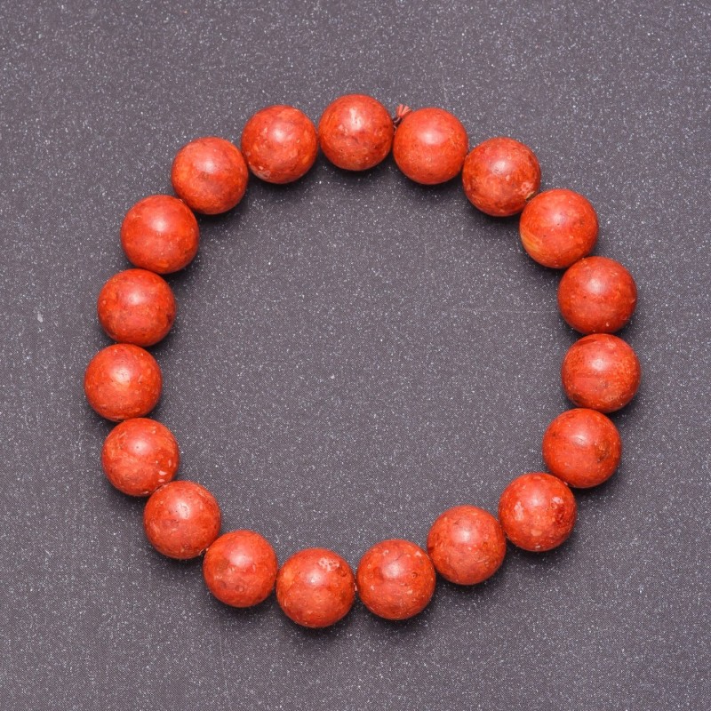 Bracelet made of Natural Sponge Coral on Elastic Band, diameter 10mm, length 18cm
