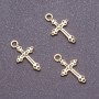 Finding Pendant Small Cross, diameter 12mm, length 20mm, metal "Bronze" Pack 20g +/-36pcs